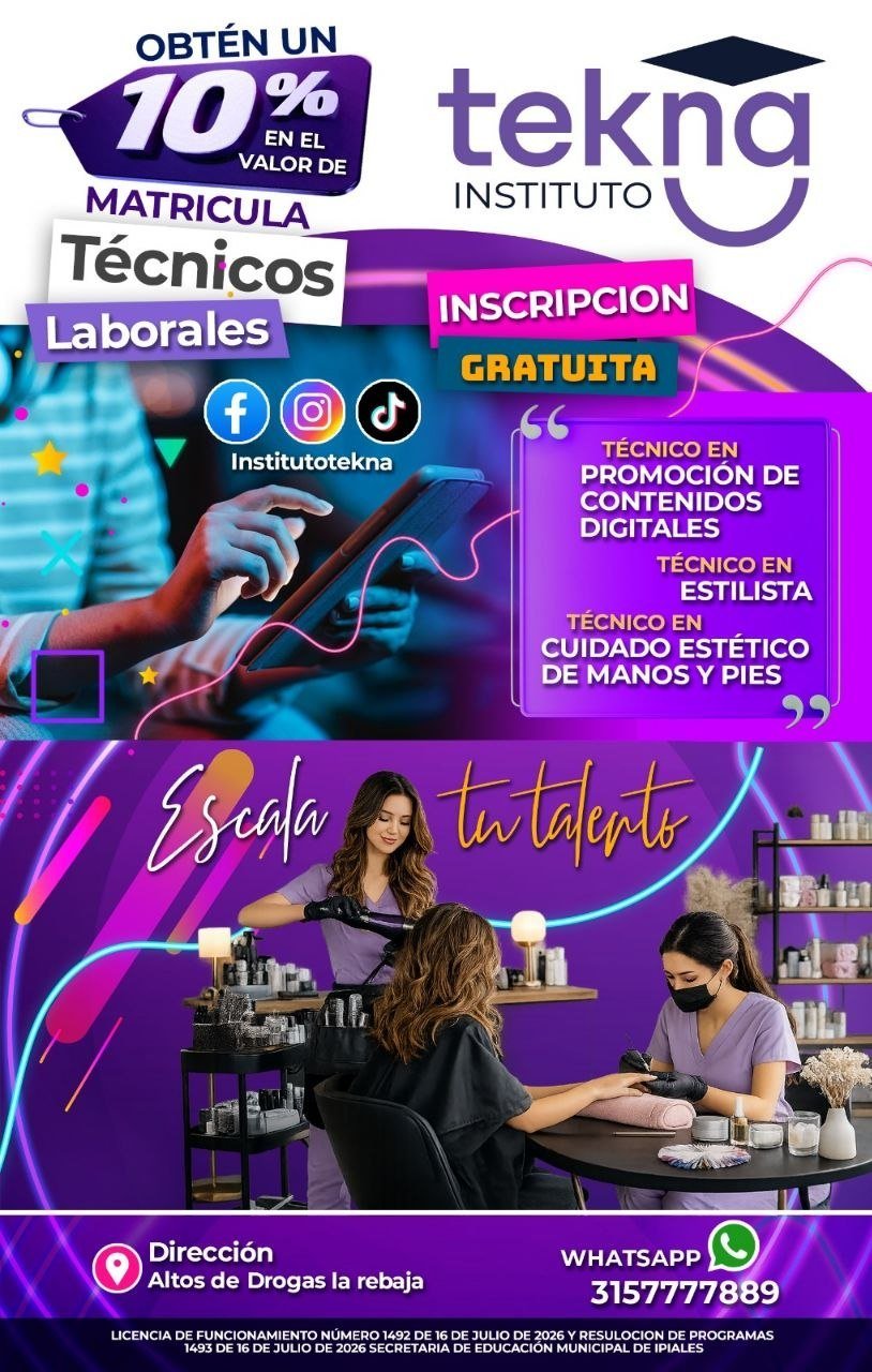 Matriculas abiertas - Instituto Tekna